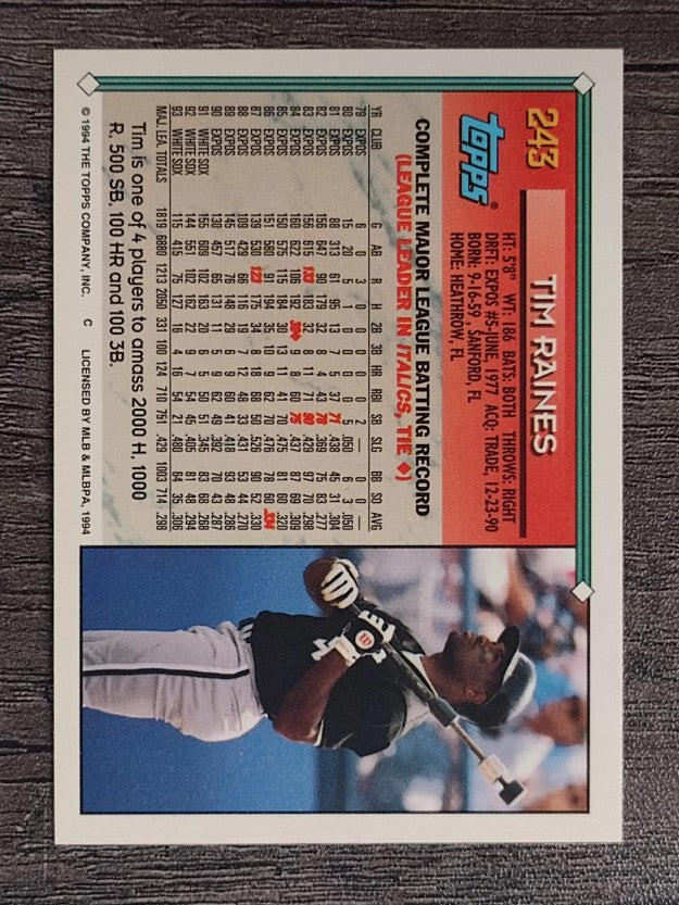 1994 Topps #243 Tim Raines