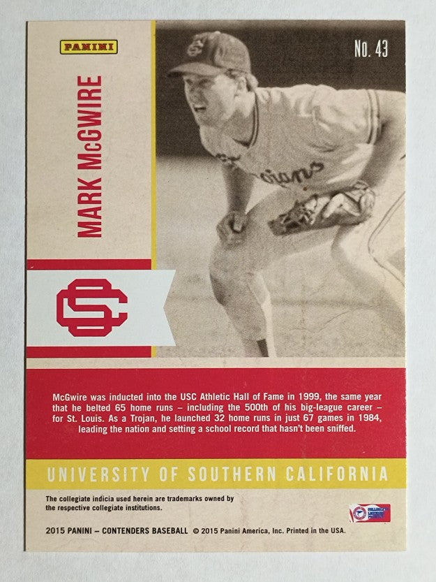 2015 Panini Contenders Old School Colors #43 Mark McGwire