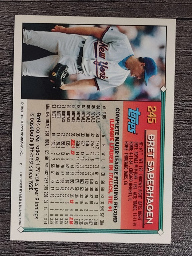 1994 Topps #245 Bret Saberhagen