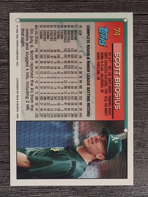 1994 Topps #74 Scott Brosius