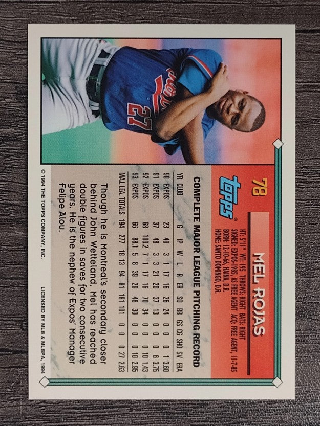 1994 Topps #78 Mel Rojas