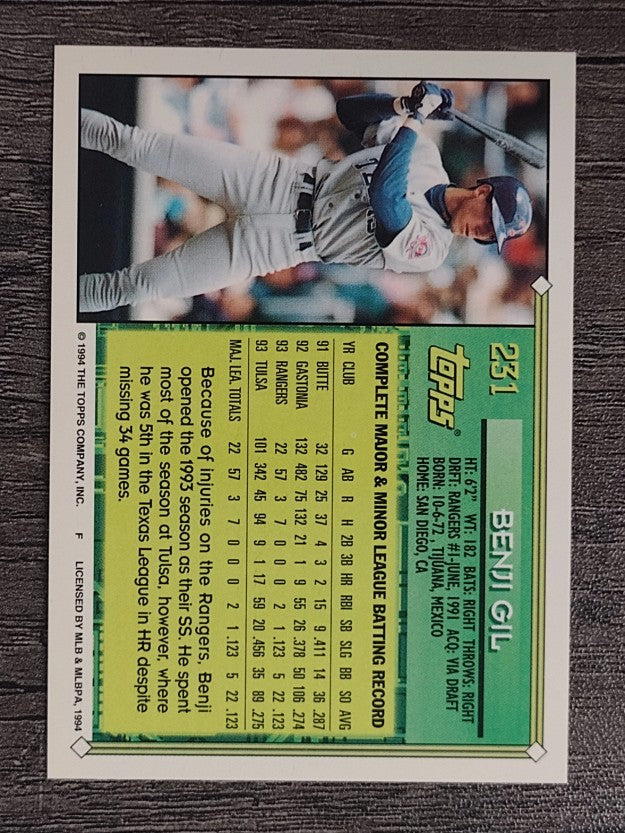1994 Topps #231 Benji Gil