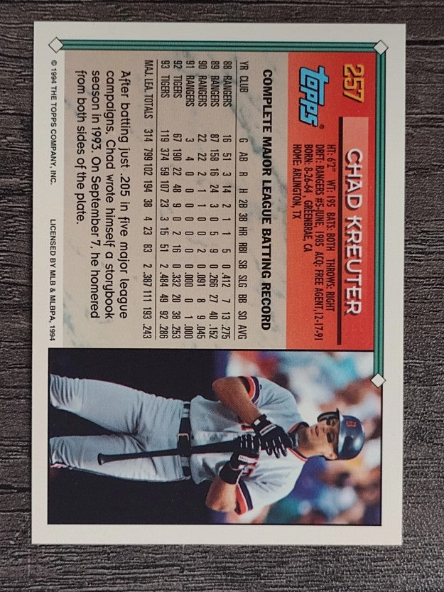 1994 Topps #257 Chad Kreuter