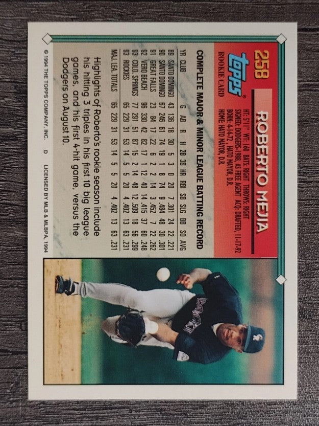 1994 Topps #258 Roberto Mejia