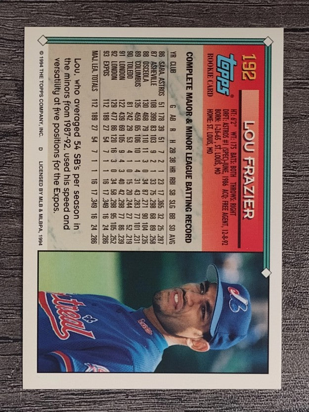 1994 Topps #192 Lou Frazier