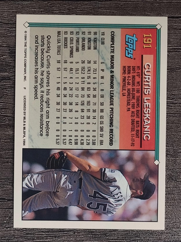 1994 Topps #191 Curt Leskanic