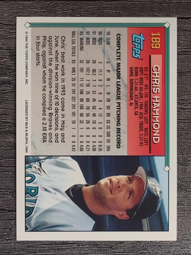 1994 Topps #189 Chris Hammond