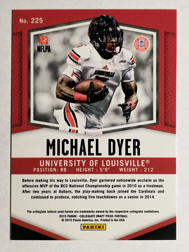 2015 Panini Prizm Draft Picks #225 Michael Dyer RC