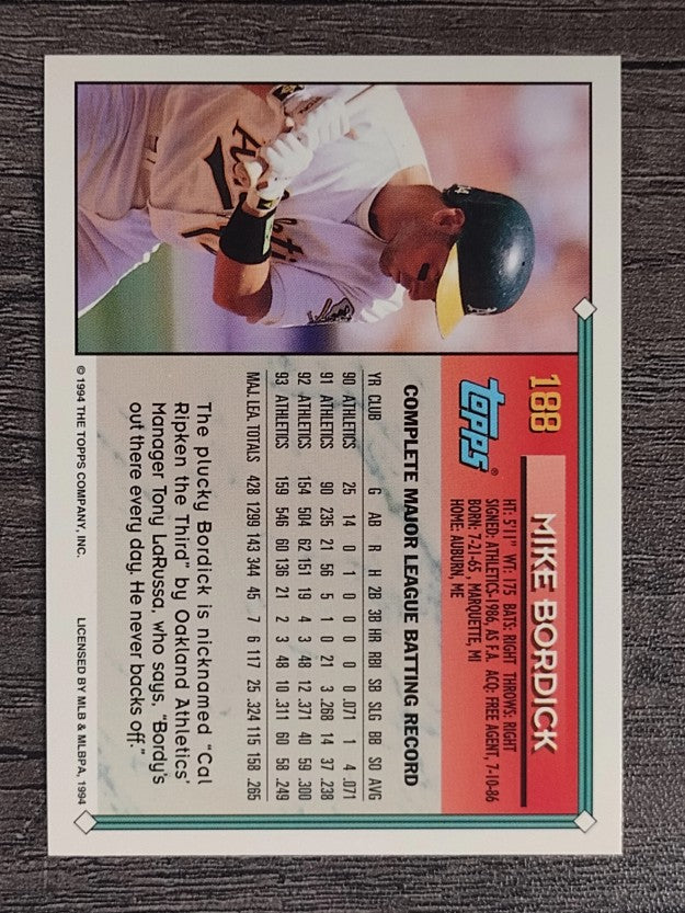 1994 Topps #188 Mike Bordick