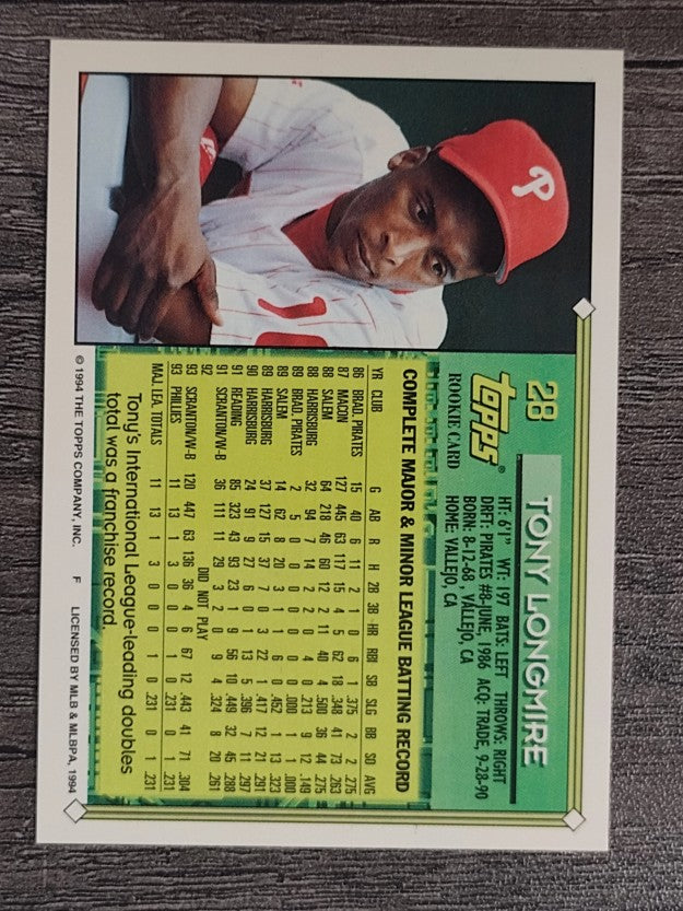 1994 Topps #28 Tony Longmire