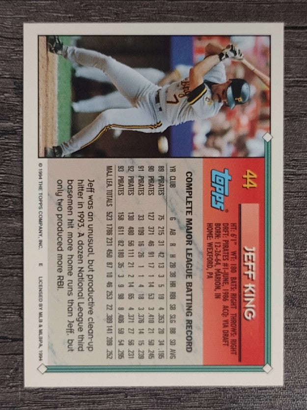 1994 Topps #44 Jeff King