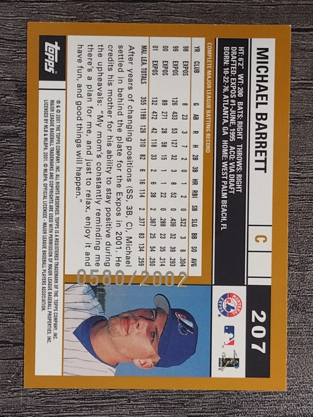 2002 Topps Gold #207 Michael Barrett