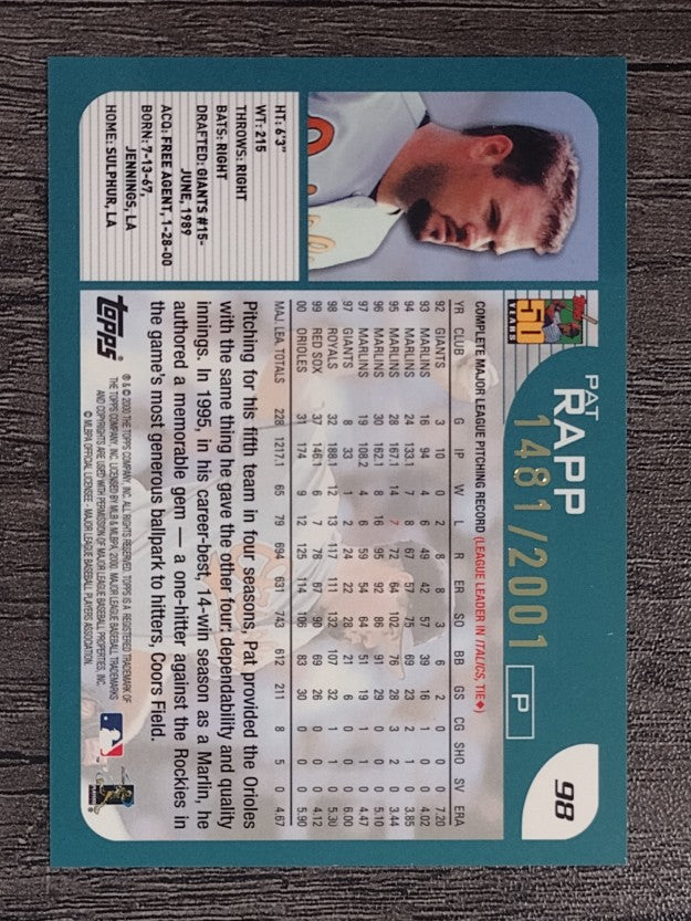 2001 Topps Gold #98 Pat Rapp