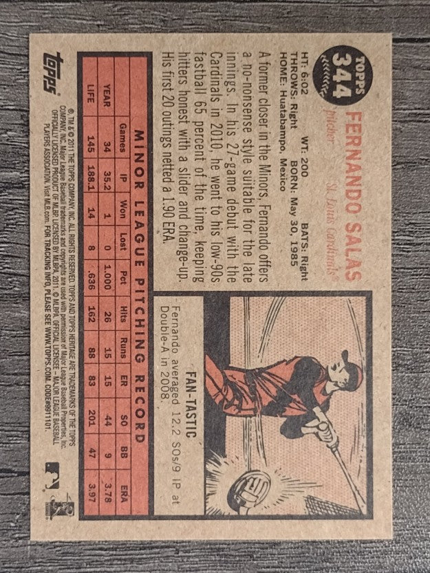2011 Topps Heritage #344 Fernando Salas