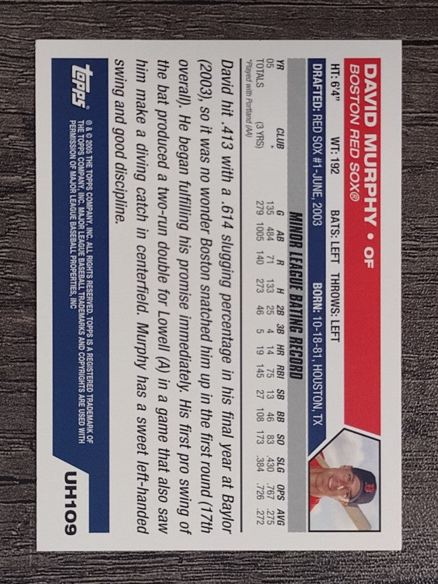 2005 Topps Update #109 David Murphy PROS