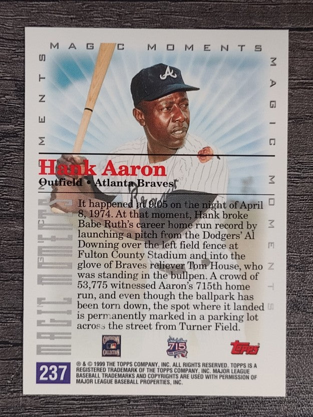 2000 Topps #237D Hank Aaron MM 715th HR