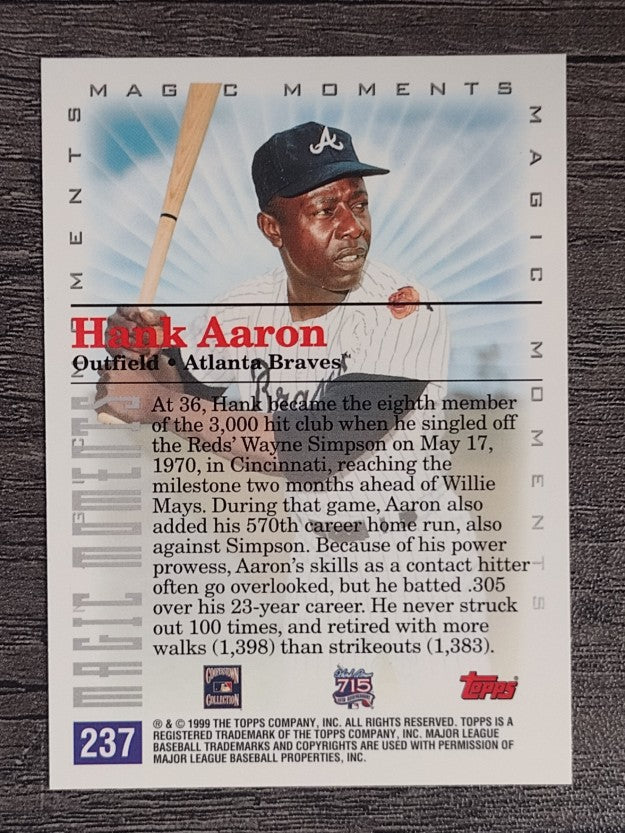 2000 Topps #237C Hank Aaron MM 3000th Hit