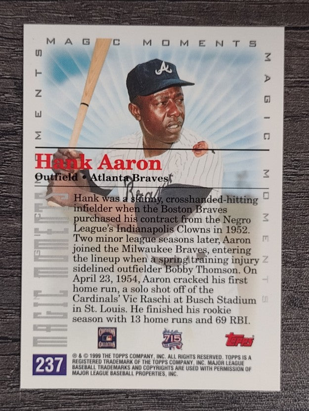2000 Topps #237A Hank Aaron MM 1st Career HR