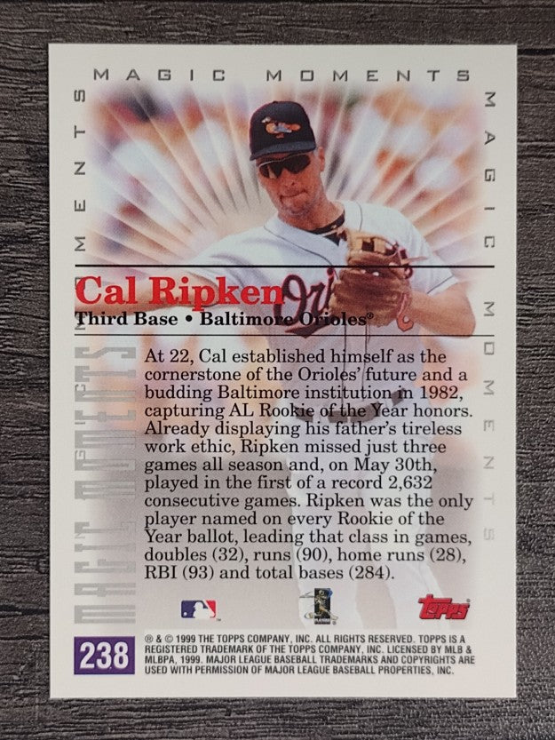 2000 Topps #238A Cal Ripken MM 1982 ROY