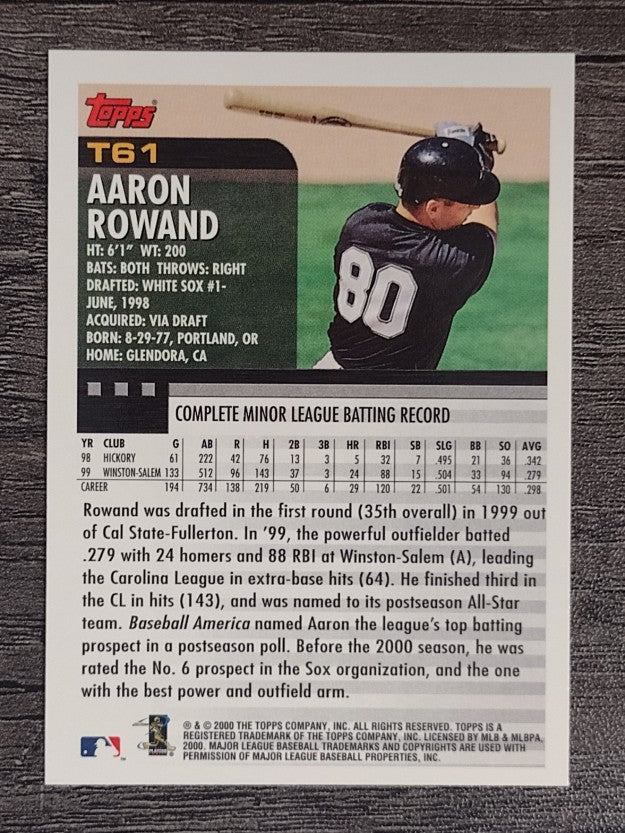 2000 Topps Traded #T61 Aaron Rowand RC