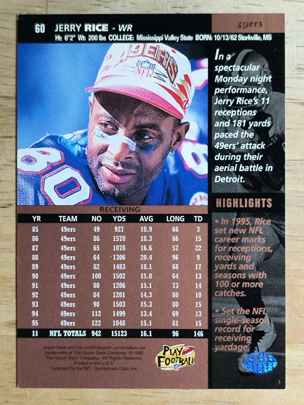1996 Upper Deck #60 Jerry Rice