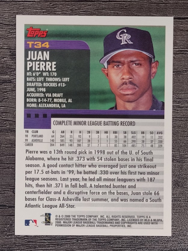 2000 Topps Traded #T34 Juan Pierre RC