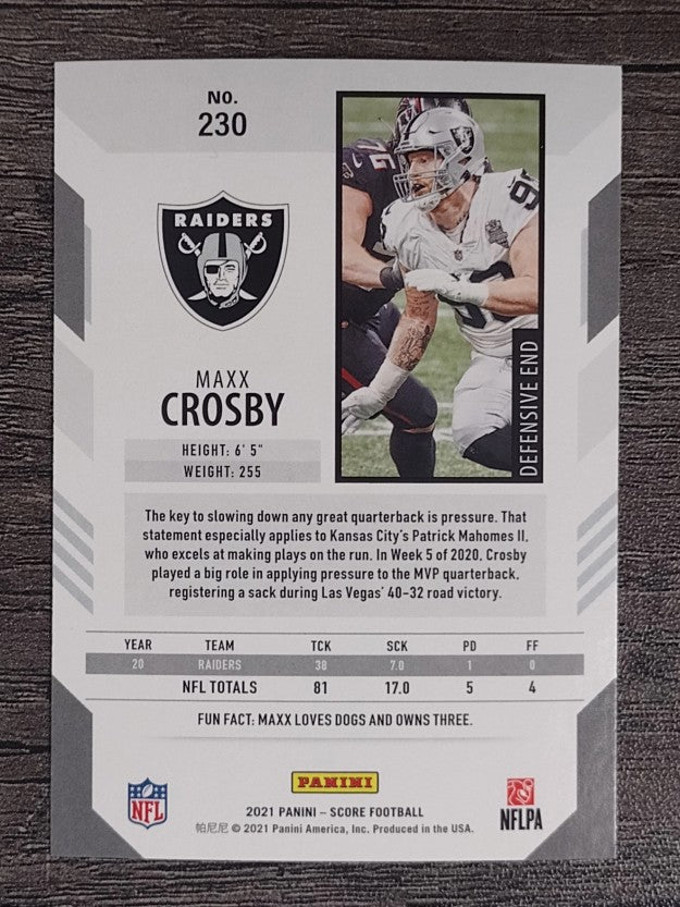 2021 Score #230 Maxx Crosby