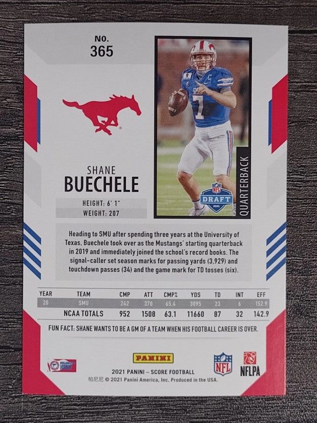 2021 Score #365 Shane Buechele RC