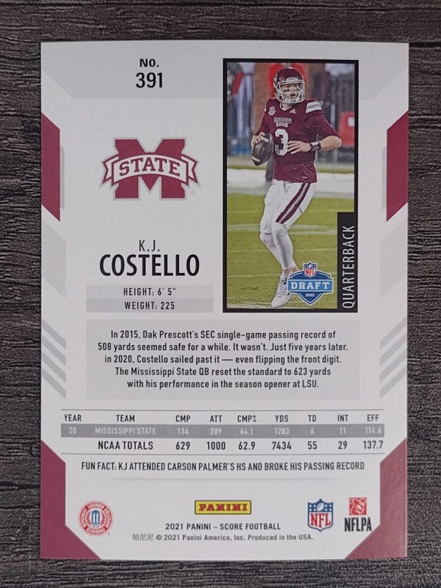 2021 Score #391 K.J. Costello RC