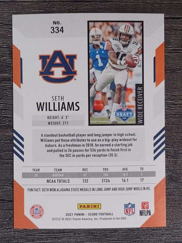 2021 Score #334 Seth Williams RC