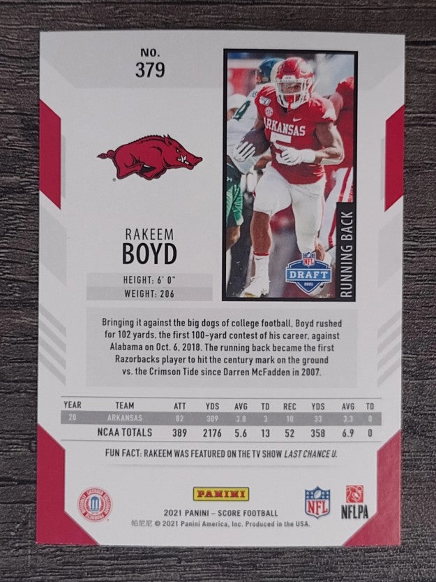 2021 Score #379 Rakeem Boyd RC