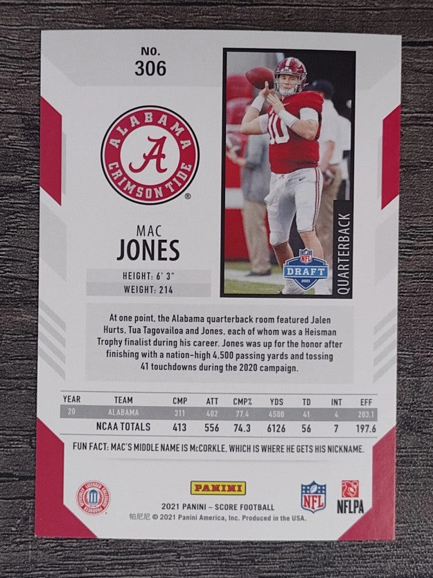 2021 Score #306 Mac Jones RC