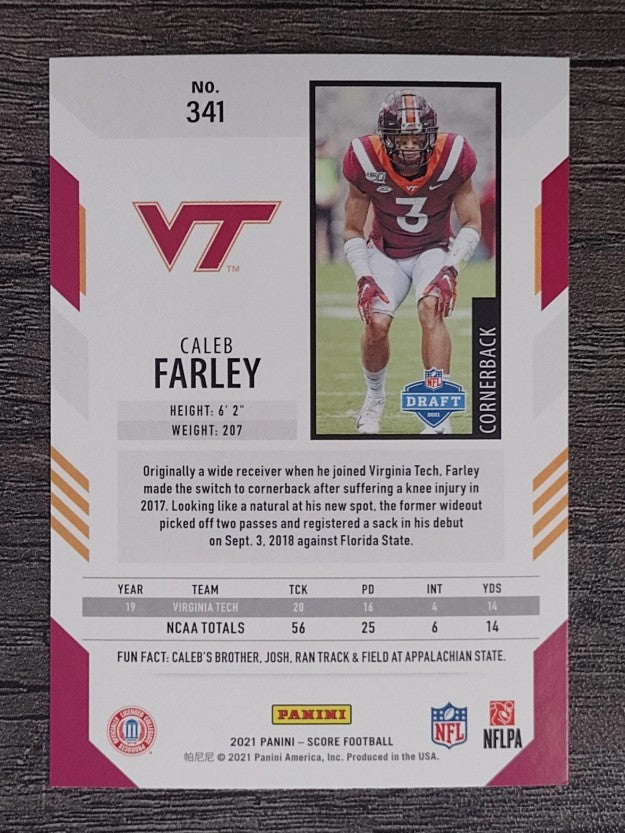 2021 Score #341 Caleb Farley RC