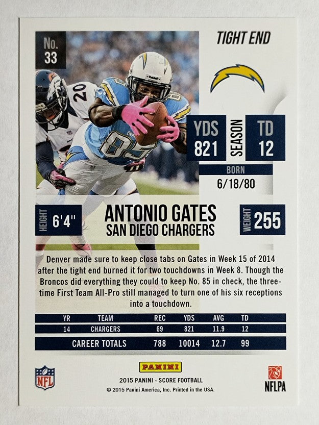 2015 Score Photo Variations Desert Camo #33 Antonio Gates