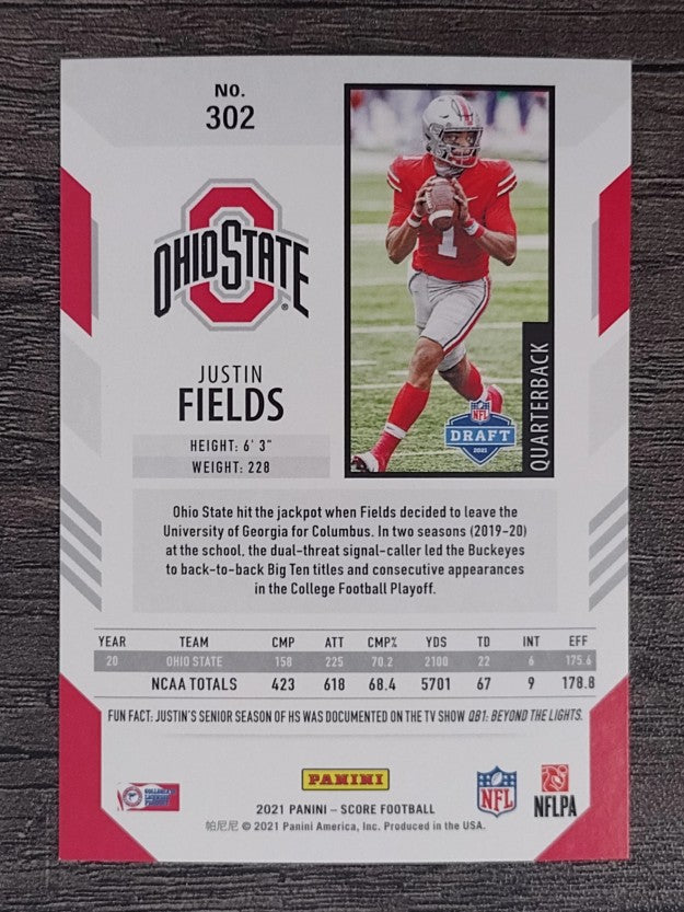 2021 Score #302 Justin Fields RC
