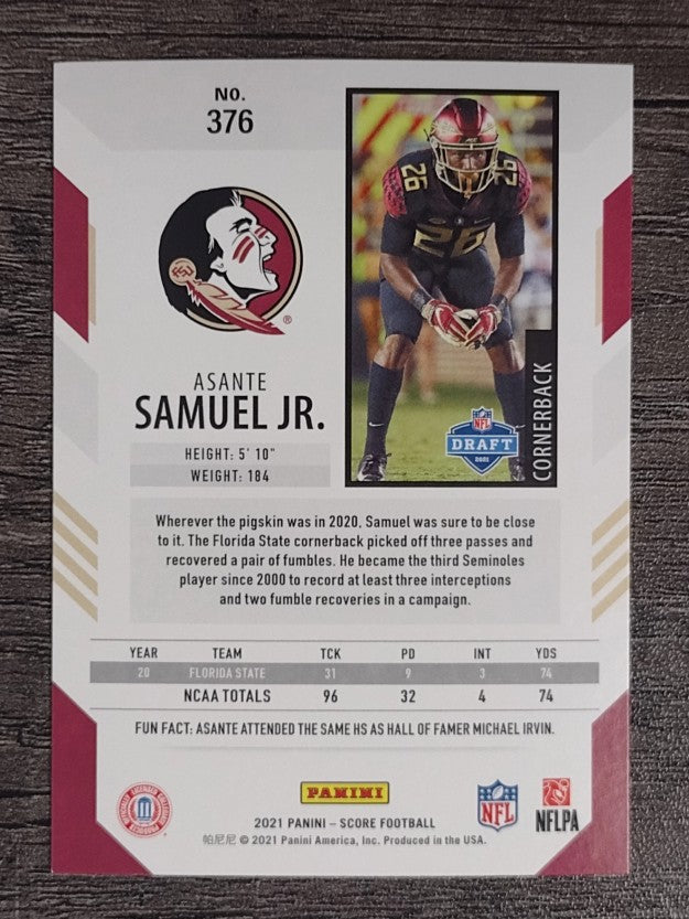 2021 Score #376 Asante Samuel Jr. RC