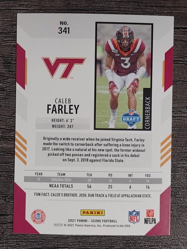 2021 Score #341 Caleb Farley RC