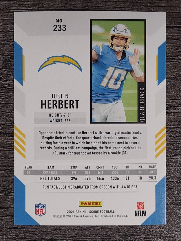 2021 Score #233 Justin Herbert