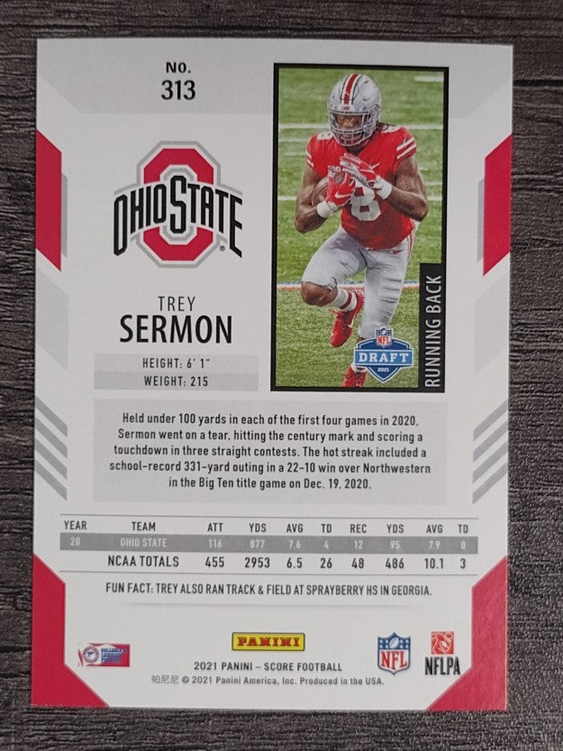 2021 Score #313 Trey Sermon RC