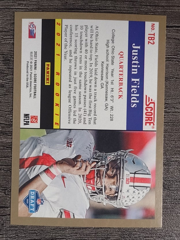 2021 Score '91 Throwback Rookies Gold #2 Justin Fields
