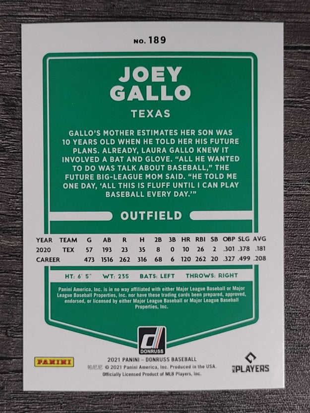 2021 Donruss #189 Joey Gallo