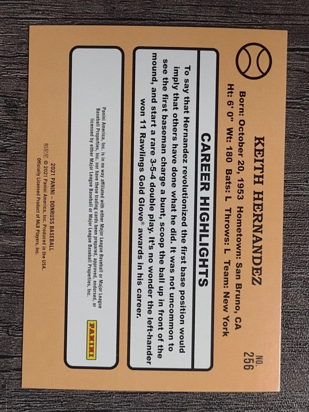 2021 Donruss #256 Keith Hernandez RETRO