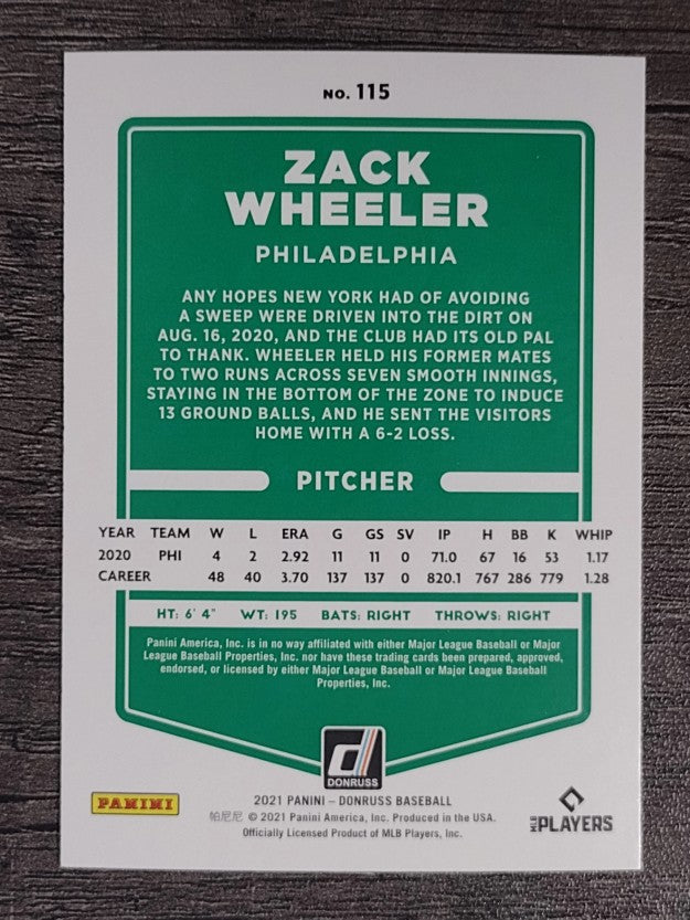 2021 Donruss #115 Zack Wheeler