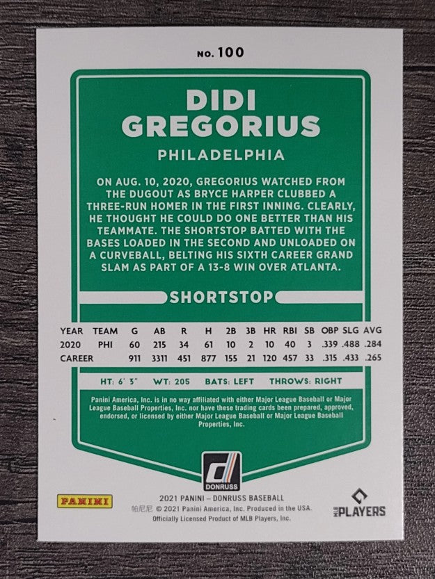 2021 Donruss #100 Didi Gregorius