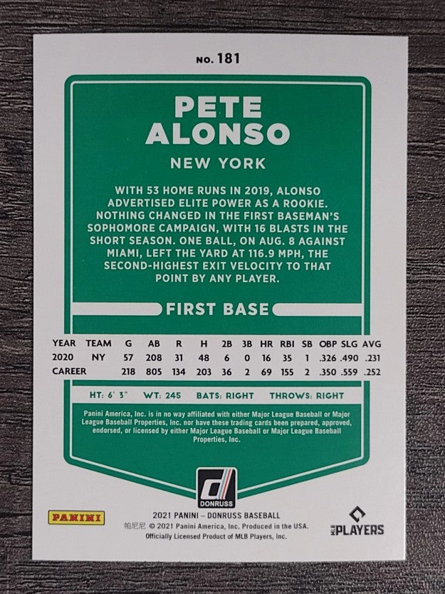 2021 Donruss #181 Pete Alonso