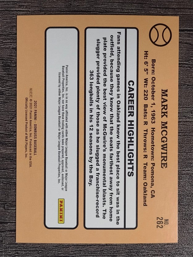2021 Donruss #262 Mark McGwire RETRO