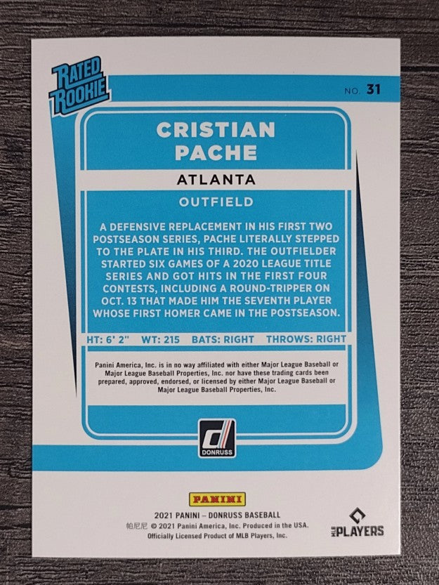 2021 Donruss #31 Cristian Pache RR RC