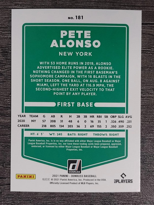 2021 Donruss #181 Pete Alonso