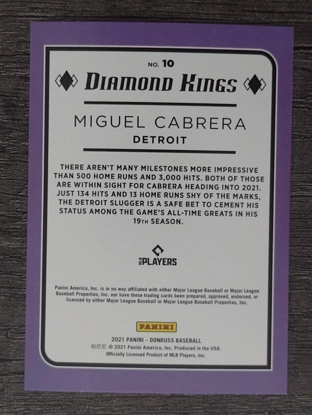 2021 Donruss #10 Miguel Cabrera DK