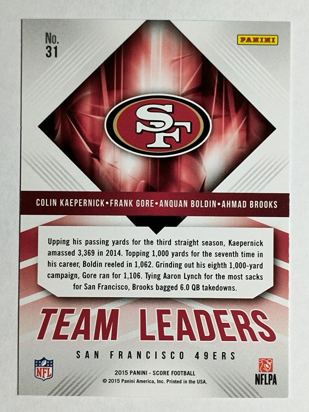 2015 Score Team Leaders Ahmad Brooks/Anquan Boldin/Colin Kaepernick/Frank Gore